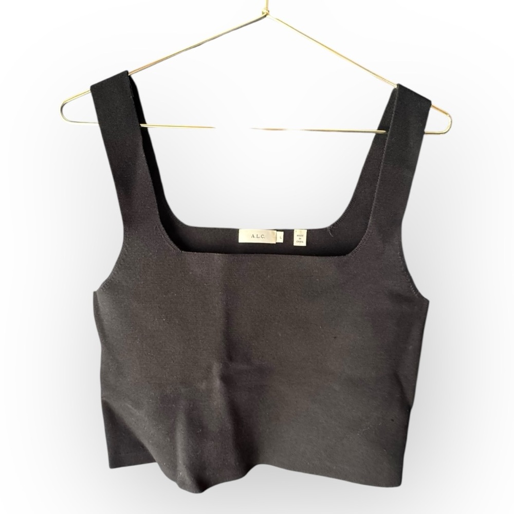 A.L.C. Black Women's Crop Tank Top